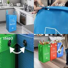 1个40升容量户外可折叠垃圾桶，防水储物箱 - 淺灰色 - 查看 2