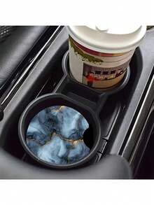 两套灰色大理石纹亚克力汽车杯垫 - 耐热亚克力材质，男女皆宜，是装饰汽车配件的理想之选，情人节礼物 | 耐热杯垫 - A - 查看 1