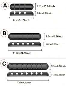 1pc Computer Headphone Cable Organizer, Bedside Desk Mobile Phone Charger Data Cable Management Clip - Multicolor - View 3