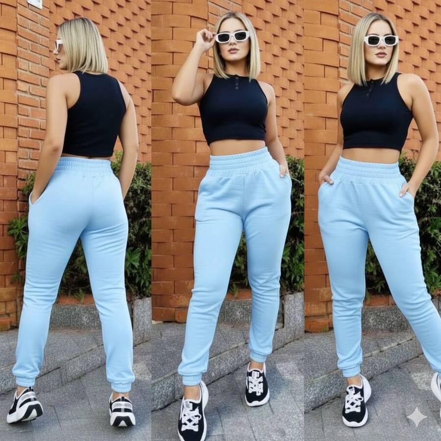 Women Sweatpants - Baby Blue - View 1