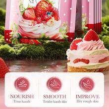 1/3/5pairs Strawberry Cake Nourishing And Smoothing Hand Mask, Specially Designed For Dry, Chapped Hands, It Moisturizes, Soothes, And Deeply Nourishes, Creating A Comfortable Autumn/Winter Look, Suitable For Autumn/Winter Seasons, Y2K, Halloween, Parties, New Year's, Thanksgiving, And Other Occasions, It Also Makes A Wonderful Gift.