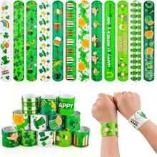 St Patricks Day Slap Bracelets Bulk Saint Patrick's Day Bracelets Shamrock Snap Bracelets St Pattys Day Party Favor Supplies Holiday Gifts Classroom Prizes Goodie Bag Stuffers - 24 - 查看 2