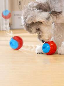 Pet Treat Dispensing Ball For Dogs Cats - Chew Resistant Squeaky Dual Color Bouncy Toy, Boredom Relief, Ideal For Puppy Kitten Owners - Multicolor - View 9