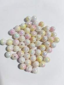 100pcs 8mm Colorful Acrylic Shiny Pearl Beads, Suitable For DIY Jewelry Making And Crafts Decoration - Multicolor - View 7