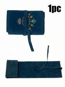 1个印有蓝色邪眼图案的天鹅绒塔罗牌收纳袋，4种颜色可选，塔罗牌收纳袋，抽绳封口，天鹅绒塔罗牌袋，塔罗牌配件，柔软面料保护套，便携袋，卡包，适合存放塔罗牌和小物件，塔罗牌收纳袋，卡牌和物品面料保护套，塔罗牌配件 - 彩色 - 查看 10