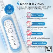 Irrigador Bucal Portátil, Kinwodon 350 Ml Recargable Water Flosser 4 Modos Y 6 Boquillas, Resistente Al Agua Ipx7, Ideal Para Ortodoncia, Aparatos Dentales Y Encías Sensibles, Hogar Y Viajes - Menta - Ver 3