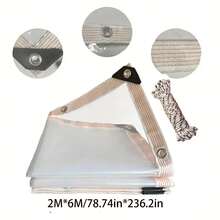 One Transparent Rainproof And Windproof Tarpaulin With A Sealing Ring, Suitable For Outdoor Gardens, Sunshades, Plants, Camping, Etc.