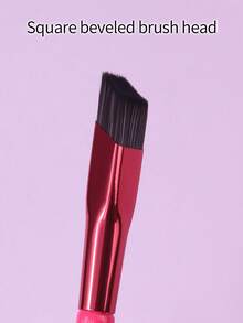 6pcs Wild Eyebrow Brushes, Square 3D Synthetic Eyebrow Makeup Brushes, Beginner-Friendly Eyebrow Grooming Makeup Tools - Red - View 6