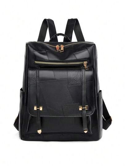 Brown Large Capacity PU Leather Backpack For Women, School Supplies, School Backpack, School Bag, Backpack For School, Back To School Backpack, School Bookbag, Big Backpack, Backpack School, Back To School Bags, Waterproof, Laptop Compartment, Lightweight, Portable, Business Casual, Suitable For Teen Girls Women College Students, White-Collar Workers, Perfect For Back To School, First Day Of School, Work , Business, Commute