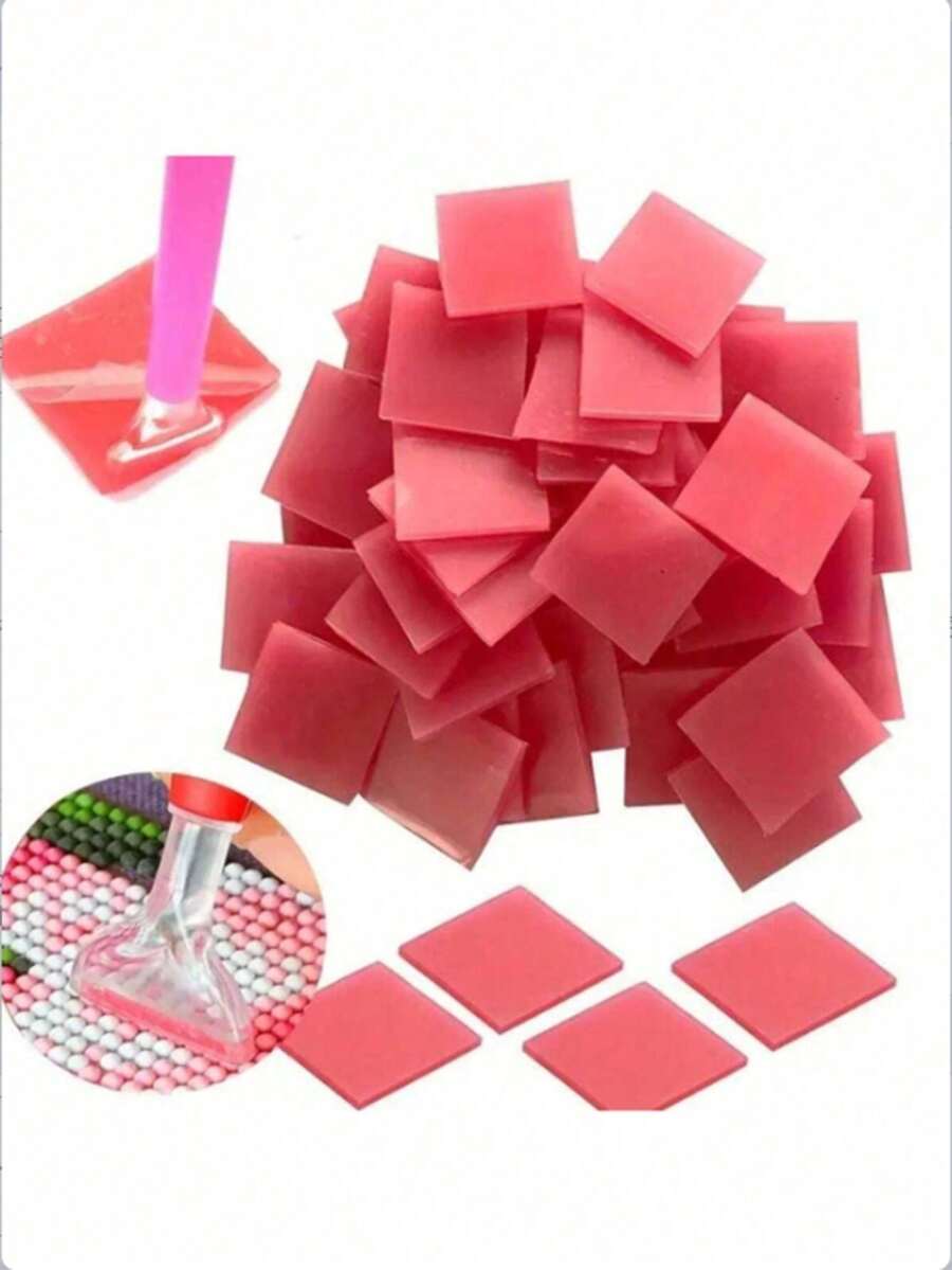 Diamond Painting Glue Adhesive Paste For Diamond Embroidery, Diamond Paint Accessories Glue Clay Wax Mud 2*2CM Glue Diamond Painting Cross Point Accessories, DIY Craft Accessories And Tools - Red - View 1