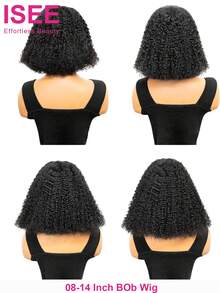 ISEE HAIR Wear Go Bob 假发 7*5 蕾丝闭合 无胶蓬松卷曲真人发假发 预先拔毛 预先剪裁 蕾丝自然发际线 180% 密度 卷曲波波头闭合假发 适合女性 新手友好 无需胶水 日常佩戴 8-14 英寸 自然色 - SNatural - 查看 6