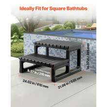 Hot Tub Steps, 2-Step Spa Outdoor Stairs, Heavy Duty 23.6 Inch Wide PP Above-Ground/Inflatable Pool Ladder With 320 Lbs Weight Capacity, Multi-Use For Porch, Patio, Deck, Campers, Black - 23.6 Inches 320 Lbs - View 5