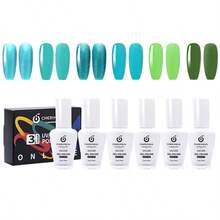 Pack de tres botellas de gel de esmalte de uñas de diferentes colores (15 ml cada una) con una fórmula de larga duración de calidad profesional, compatible con lámparas UV y LED. Proporciona un acabado brillante y firme, ideal para manicura avanzada en el entorno del hogar. Producto especialmente recomendado para adolescentes y adultos interesados en el cuidado de las uñas. También es una gran opción de regalo Cherimoya - Multicolor - Ver 1