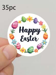 15/35/70pcs Easter Animal Stickers, Egg Stickers,Customize Text,Easter Bunny, Happy Easter Stickers, Custom Cute Stickers - Multicolor - View 11
