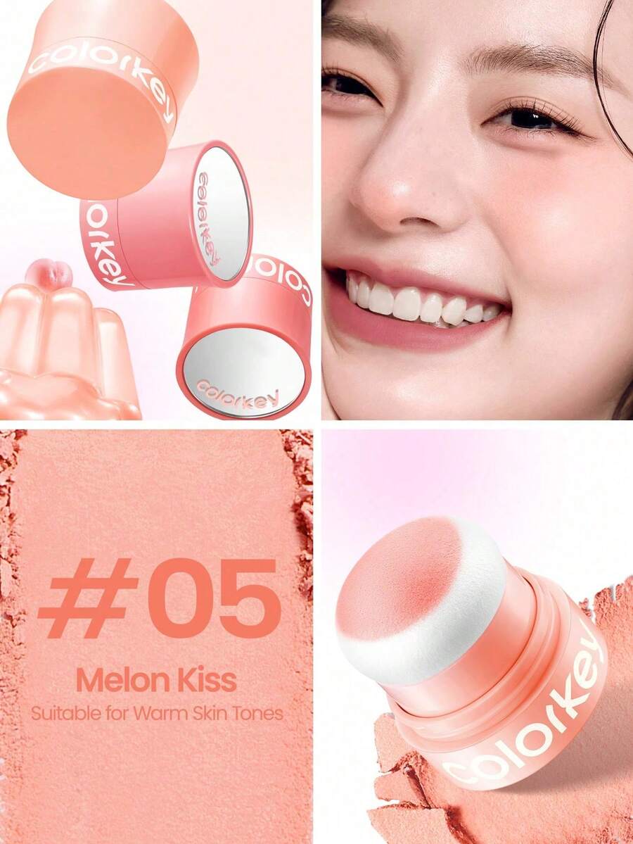 COLORKEY Luminous Blush, Highly Pigmented Lightweight Long-Lasting Blush, Soft Smooth Natural Makeup Finish, Makeup Blush Brand Cosmetic Face Painting, Suitable For Women And Girls, Perfect For Spring/Summer Y2K Fashion Party Birthday Mother's Day Gift - 05 - Xem 1