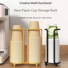 1pc Disposable Paper Cup Holder, Minimalist Paper Cup Rack, Multi-Functional Desktop Coffee/Tea Cup Storage Rack (Cups Not Included) - Multicolor - View 4