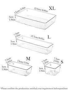 9/25件套透明塑料桌面收纳托盘，抽屉整理盒套装，化妆品收纳盒，适合存放化妆品和珠宝，可用于浴室、卧室和办公室，适合度假、海滩、浴室、卧室等场所，大容量，化妆间装饰 - 透明色 - 查看 9