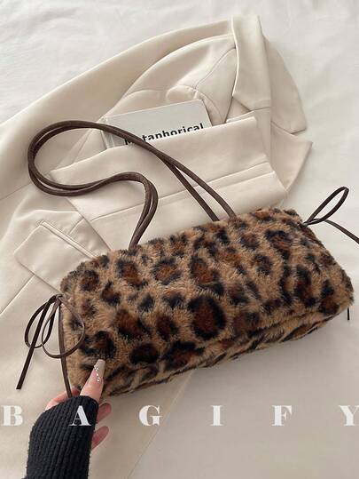 New Fashionable Leopard Print Handbag, Suitable For Parties, Outings, Vacations, Shopping And Daily Use, Can Store Coins, Phones, Also Suitable As A Work Bag For White-Collar Workers, College Students And Office Workers, Elegant Ladies Bag
