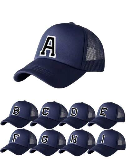 1pc Kids Breathable Letter Embroidered Baseball Cap, Girls' Mesh Adjustable Outdoor Casual Hat, Age 3-14