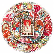 50张情人节贴纸，可爱卡通粉色贴纸，大包装，防水乙烯基贴纸，适用于水瓶、笔记本电脑、手机、滑板、自行车、行李箱、吉他等，情人节礼物和装饰品 - Y - 查看 8