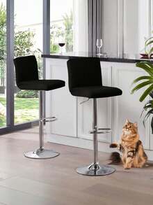 1/2/4/6pcs Solid Color Milk Silk Removable & Washable Bar Stool Covers, Modern Polyester Elastic Dust-Proof & Stain-Resistant Covers For Home, Bar, Hotel, Club, Swivel Backless Chairs - Multicolor - View 9