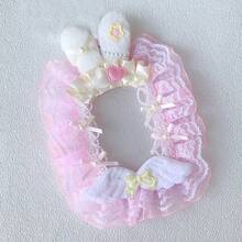 1pc Cute & Sweet 9-Slot Lace Photo Card Holder, Handmade DIY Finished Product Display Card Brick, Bow Plush Rabbit Ear Angel Wing Heart 2D Cartoon Anime Game Character Gachapon Card Sleeve, Celebrity Fan Collection B8 Card 3-Inch Photo Display Storage Card Sleeve, Fandom Transparent Pouch Lolita Card Sleeve - Multicolor - View 3