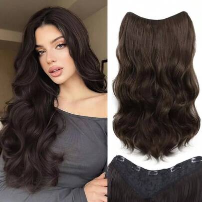 60/45cm Clip In Hair Extensions Thickened Natural Fluffy Clip On Hair Pieces Reusable Removable Wavy Hair Extensions Daily Use