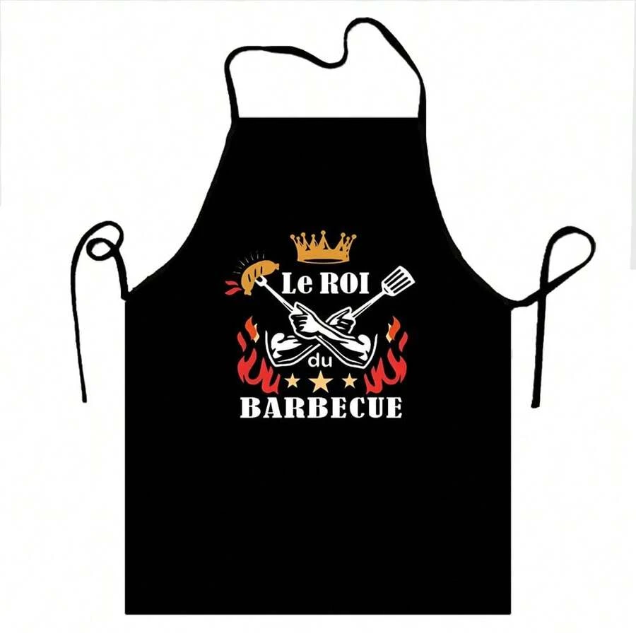 BBQ Master Bib Apron Women Men Unisex Kitchen Chef Barbecue Lover Tablier Cuisine For Cooking Baking Gardening - Black and White - View 1