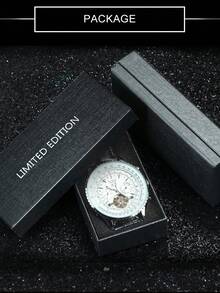 JARAGAR 1pc Men's Fashion Sports Automatic Mechanical Watch, Small Dial, Luminous Hands, Business Casual Men's Watch - White - View 9