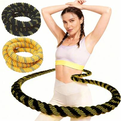 软弹簧健身圈，普拉提器械无限循环圈，可折叠，适合居家旅行，便携式健身圈，有助于减肥，贴合腰部设计，升级静音版，加重健身圈