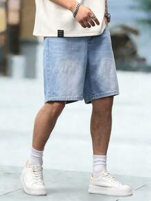 Quần short denim màu xanh nhạt thời trang thường ngày dành cho nam thiếu niên. - Màu xanh lam - Xem 2