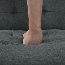 Foldable Futon Sofa Bed, 146 Cm Sleeper Sofa With 5-Way Adjustable Backrest, Modern Loveseat For Small Spaces, Guest Bed & Living Room - Grey - View 7