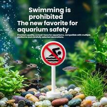 宠物鱼缸装饰，游泳警告标志，禁止儿童游泳，宠物安全