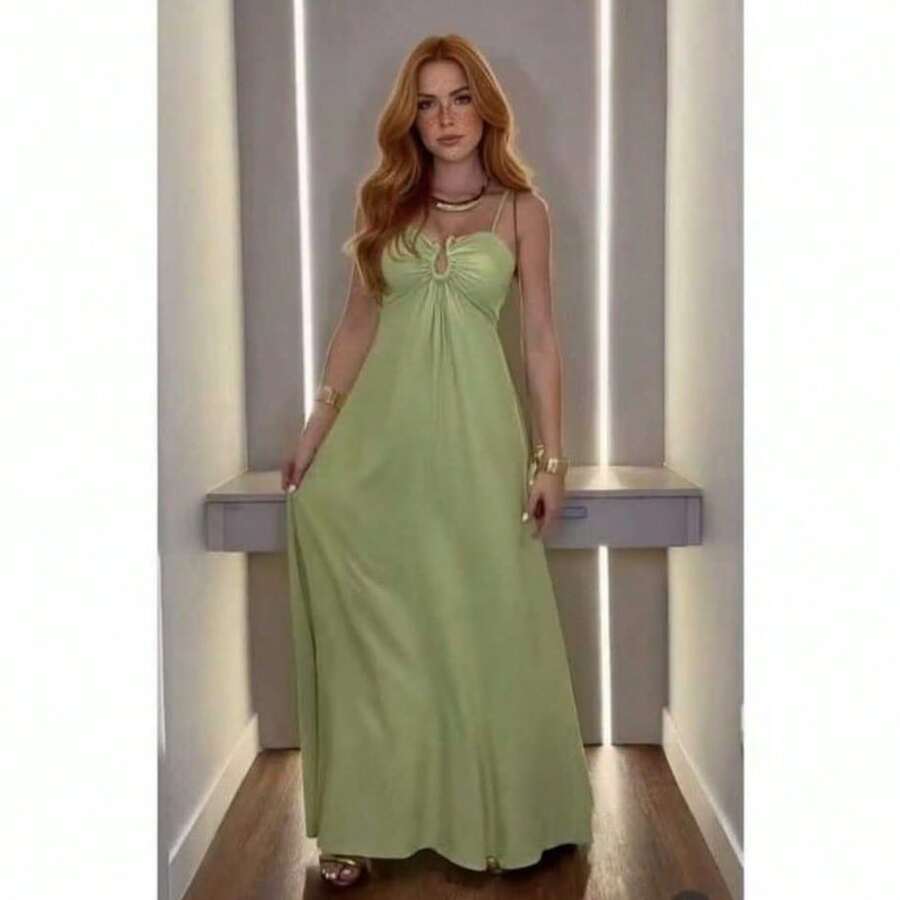 Long Dress With Straps And Underwire | Perfect Fit | Elegant Summer - See Baby - View 1