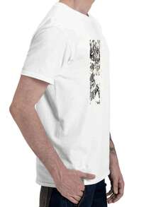 Camiseta Blanca para Hombre con Diseño Gráfico Abstracto Estilo Streetwear - Blanco - Ver 4