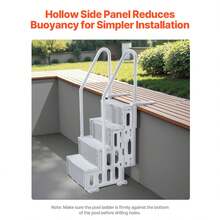 Swimming Pool Ladder, 4-Step Double Handrails Stairs With Non-Slip Heavy Duty Steps, Reliable 400 Lbs Max Load Capacity, For 48-54 In Inground & Above-Ground Pools Of Any Decking Surface, Grey - Gray - 4-step - View 4