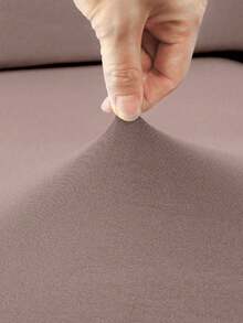 1pc Minimalist Modern Solid Color Milk Silk Elastic Sofa Cushion Cover, Suitable For All Seasons - Dusty Pink - View 7
