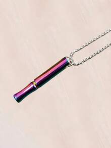 1pc Meditation Breathing Necklace, Mindfulness Anti-Anxiety Whistle Pendant, Yoga Meditation Whistle Necklace, Breathing Regulation Stress Relief Whistle Jewelry - Multicolor - View 10