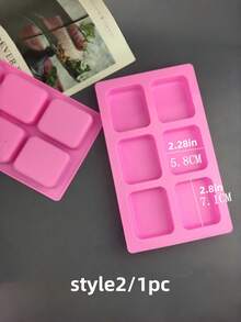 1个全新优质不粘硅胶皂模 - 可重复使用的长方形皂模，适用于DIY工艺品、自制沐浴及美容用品，易于脱模的手工皂制作工具，厨房和浴室装饰 - 彩色 - 查看 13