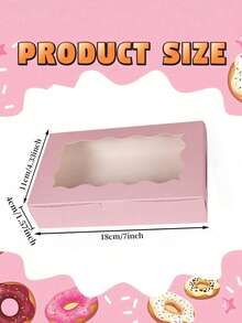 10/5/3pcs/1pc - Cookies & Pastries Box With Clear Window, 7 X 4.3 X 1.5 Inch, Kraft Paper Bakery Food Premium Gift Box Container For Desserts, Weddings, Parties, Christmas, Birthdays (Pink) - Pink - View 10