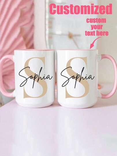 11oz Personalized Custom Mug, Can Print Photos, Text, Logo, Ideal Gift For Valentine's Day, Thanksgiving, Christmas, Birthday, Anniversary For Loved Ones, Family, Friends, Unique Personalized Drinkware For Home, Office, School