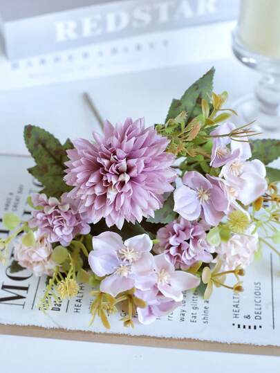 1/3/5pcs Artificial Rose Flower Bouquet, Home Decor, Tabletop Decor, Photography Props, Outdoor Garden, Wedding Decoration, Bridal Bouquet, Wrist Corsage, Party Decor, New Year Decor