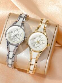 1pc Elegant Petite Graceful Girl's Quartz Watch, Clean Minimalist Dial, Suitable For Daily Wear, / Year-End Promotion / Birthday Gift / Holiday Gift - Multicolor - View 1