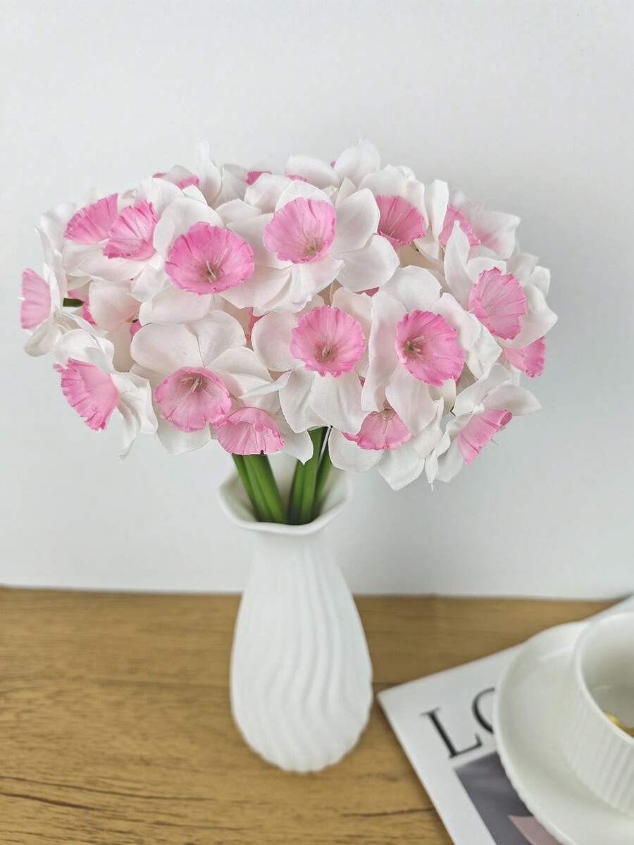 1/6 bông, hoa thủy tiên nhân tạo dài 32cm, phong cách tối giản hiện đại, có thể uốn cong - Thích hợp cho tường hoa DIY, trang trí cảnh quan, cắm hoa phòng khách/phòng ngủ, đám cưới, trang trí tiệc, trang trí bàn. Cũng thích hợp cho trang trí phòng, trang trí nhà cửa, trang trí nhà bếp, trang trí đám cưới, trang trí trung tâm bàn ăn, trang trí văn phòng, trang trí sân vườn, trang trí ngoài trời, quà tặng DIY ngày Valentine. - Màu Hồng baby - Xem 1