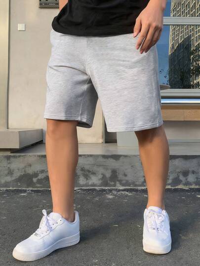 1pc Boys' Casual Straight Leg Knee Length Shorts, Suitable For Summer Outdoor Sports, Running, Fitness, Basketball