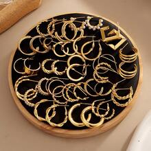 24件/套 女士金色几何耳环套装，随机发货