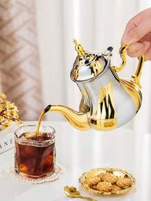 yeefeeco 1 Arabic-Style Stainless Steel Teapot, Traditional Religious Style Teapot, A Must-Have For The Back-To-School Season - Gold - View 3