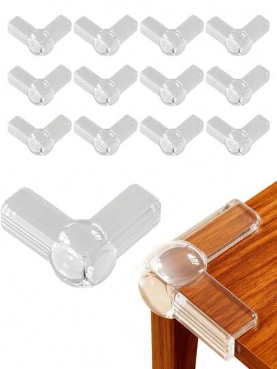 10/12/14/16/18/20pcs New Round L-Shaped Table Corner Guards, Baby Safety Edge Protectors, Furniture Corner Edge Bumpers, Toddler Safety Sharp Edge Covers