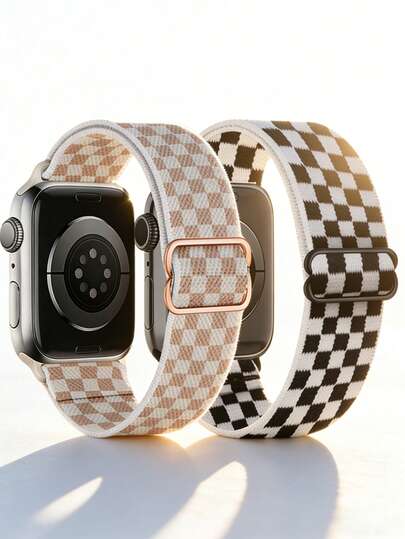 2 Packs Stretchy Solo Loop Band Compatible With Apple Watch Band 45mm 46mm 44mm 42mm 49mm 41mm 40mm 38mm Boy Girl, Braided Elastic Nylon Strap Compatible With IWatch Series 10 9 8 7 6 5 4 3 11 SE SE 2/3 Ultra Ultra 2