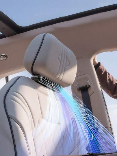 Tragbarer Auto-Sitz-Kühlventilator, USB-betrieben, mit Klimaanlage, drei Geschwindigkeitseinstellungen, eingebaute Dual-Turbo-Lüfter, unabhängiger Schalter, kompaktes Design, Business-Stil und leiser Betrieb, geeignet für LKWs, Autos